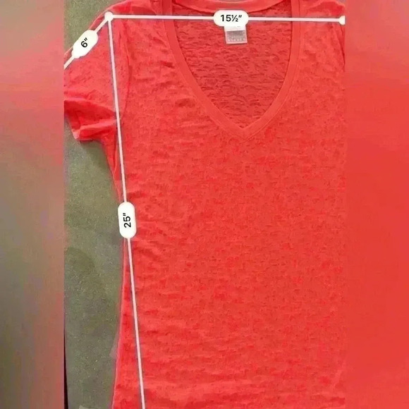 Soffe Coral/Pink V-neck Junior's Top (188) - Picture 10 of 11